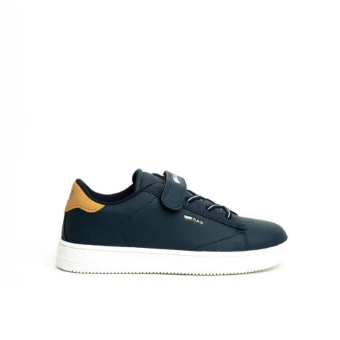 GAS Boy’s Contrast Heel Tab Sneakers with Laces and Velcro Strap