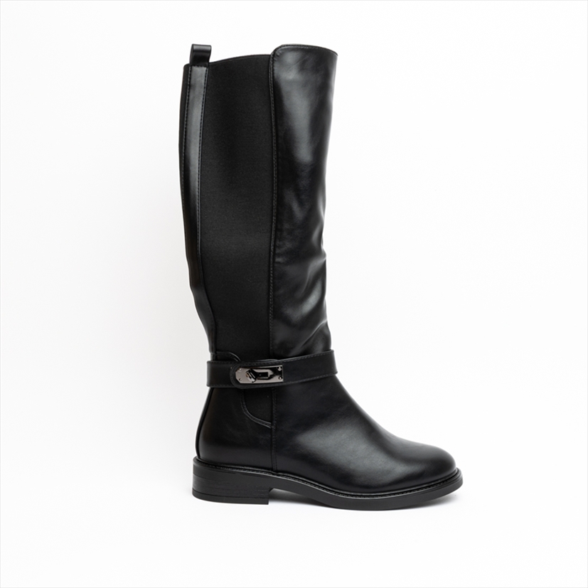 Miss Belgini Modern PU Riding Flat Boots