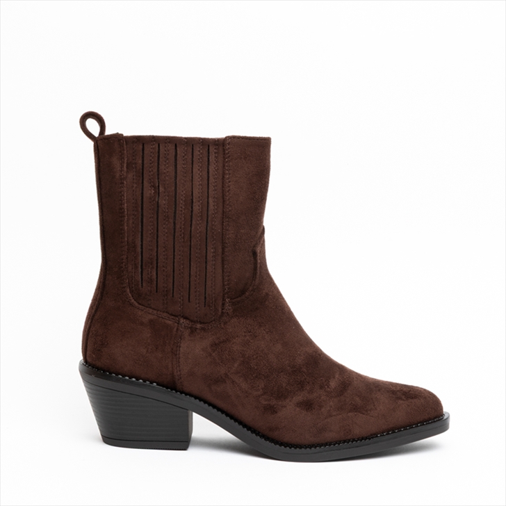 Miss Belgini Suedette Low Heel Cowboy Ankle Boots