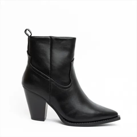 Miss Belgini Western PU Medium Heel Ankle Boots