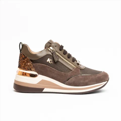 Keys Premium Wedge Sneakers with Suede Panels
