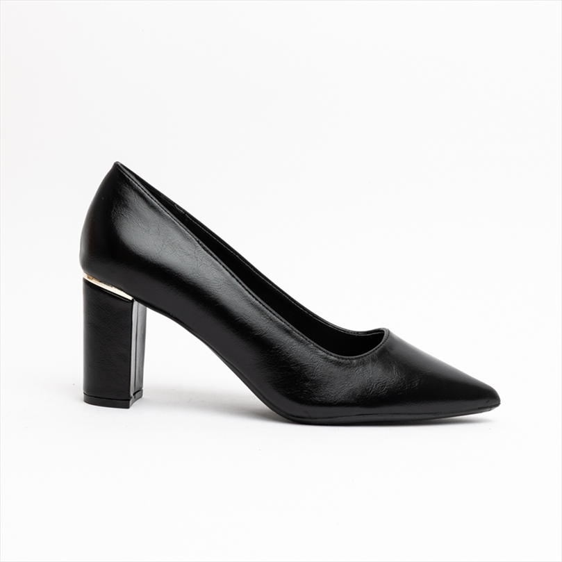 Miss Belgini Classic PU High Block Heel Court Pumps