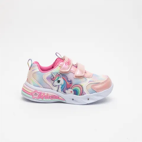 Unicorn Playful Girls Sneakers with Lights on Sole