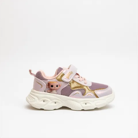 Brainrot Girls Sneakers with Gold Shimmering Details