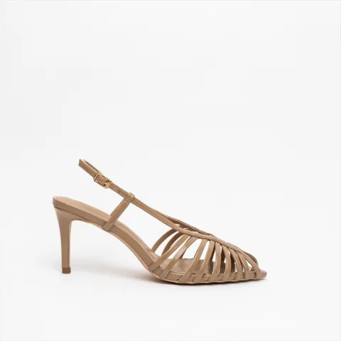 Miss Belgini Pointed Peep Toe Caged High Heel Sandals