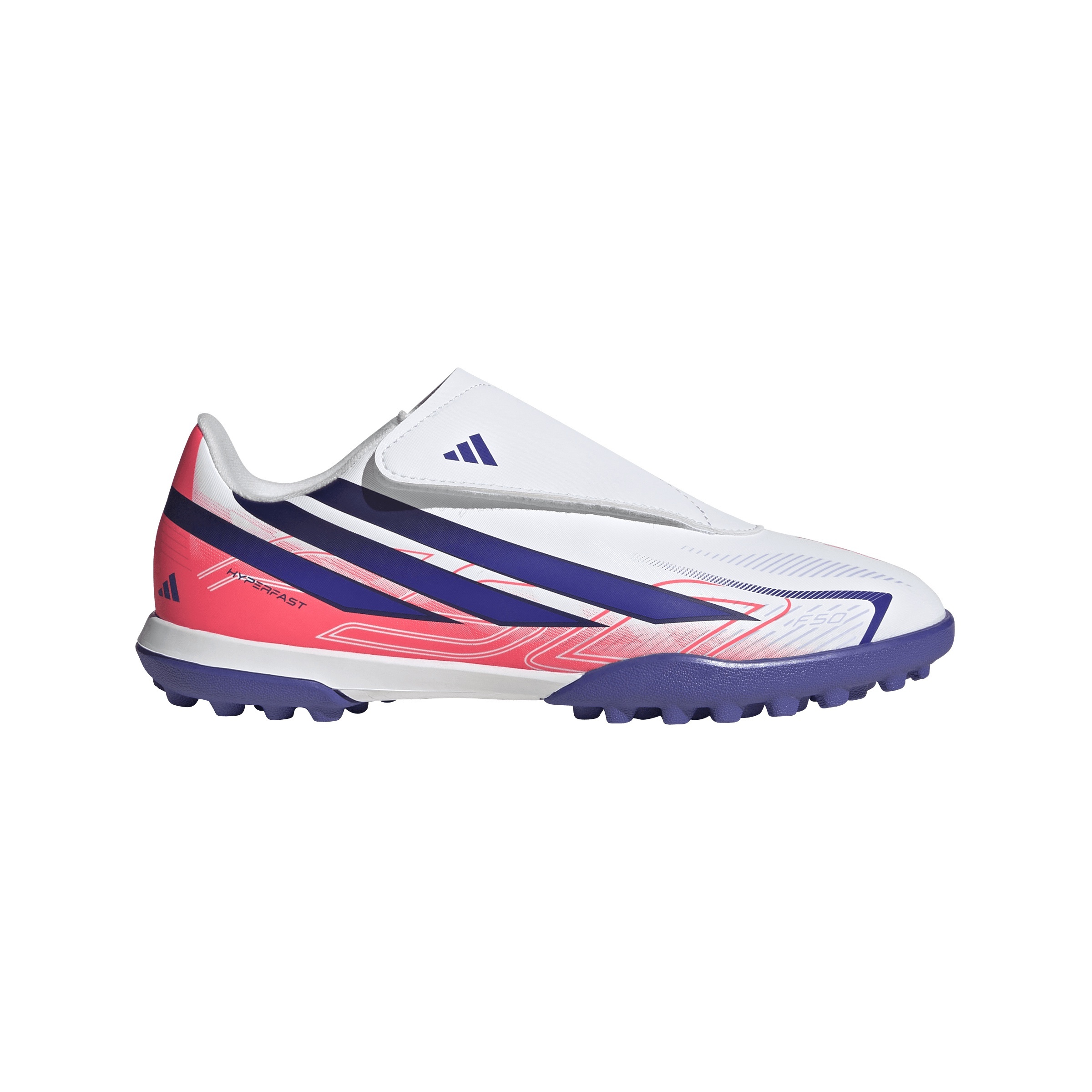 adidas kid's f50 hyperfast club hook and loop turf football (475863)