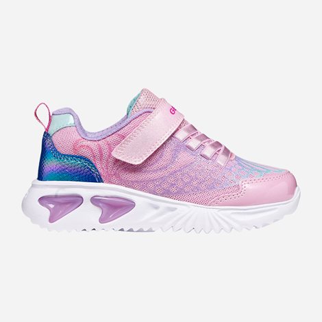 GEOX Παιδικά Sneakers Assister Ροζ με φωτάκια (1098585)