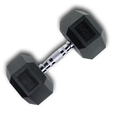 17,5kg Hex Rubber Dumbbell (28205) (X-FIT)