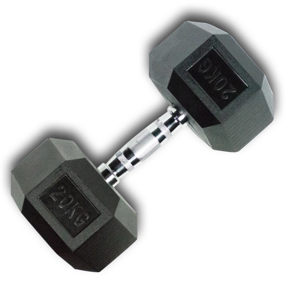 Hex Rubber Dumbbell 20kg (28205) (X-FIT)