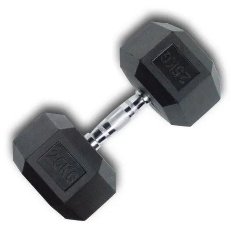 25kg Hex Rubber Dumbbell (28205) (X-FIT)