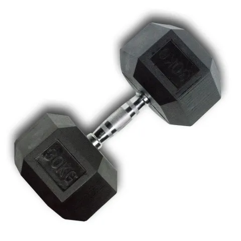 30kg Hex Rubber Dumbbell (28205)