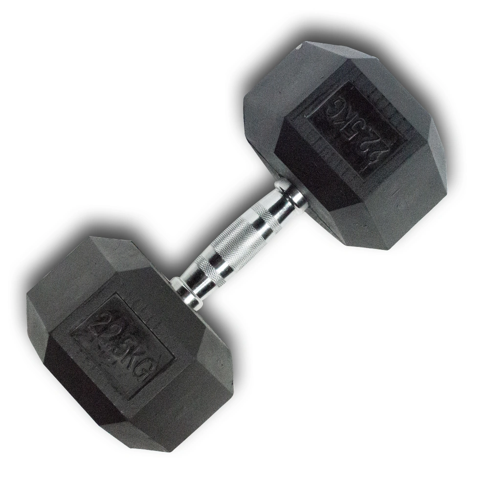 Hex Rubber Dumbbell 22.5kg (28205) (X-FIT)