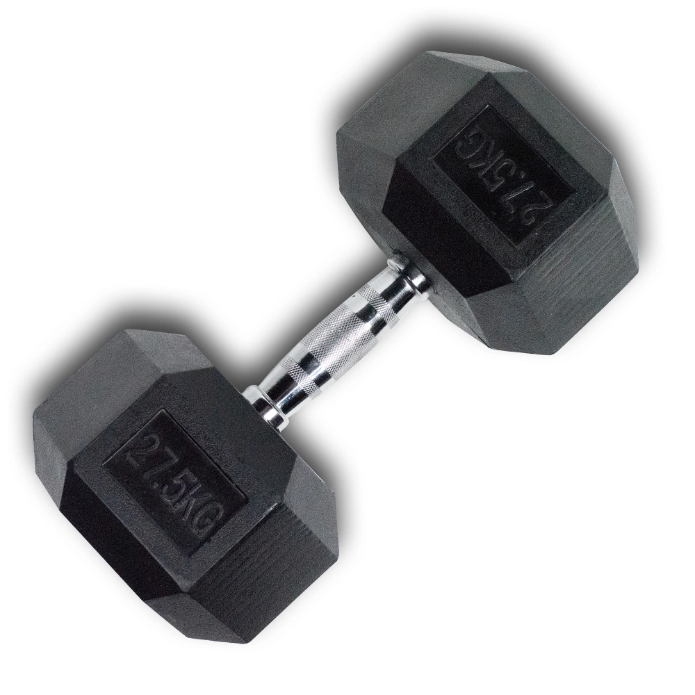 Hex Rubber Dumbbell 27.5kg (28205) (X-FIT)