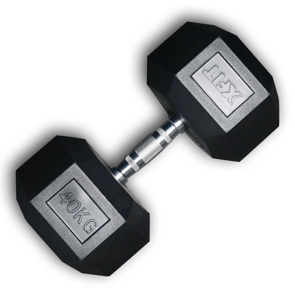 Hex Rubber Dumbbell 40kg (28205) (X-FIT)