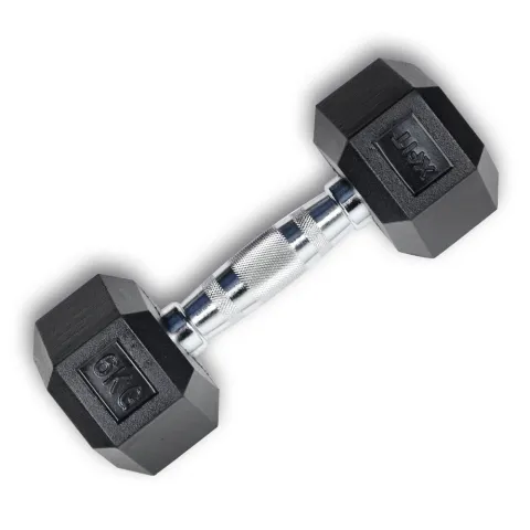 Hex Rubber Dumbbell 6kg (28205) (X-FIT)