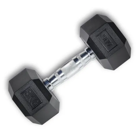 Hex Rubber Dumbbell 8kg (28205) (X-FIT)