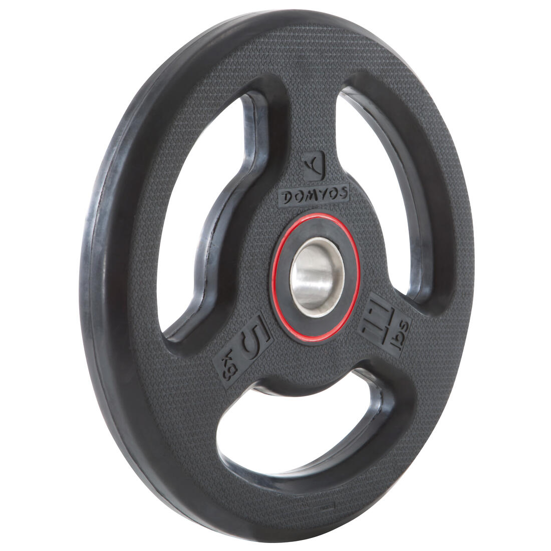 Rubber Disc Weight with Handles 1 Inch / 28mm 5 kg, Partly Recycled Cast Iron