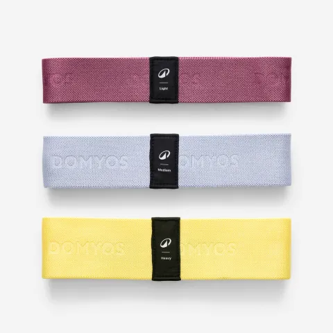 Set of 3 training bands for glute workouts