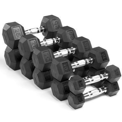 IFS Hex Rubber Dumbbell Set No Rack (5-30kg)