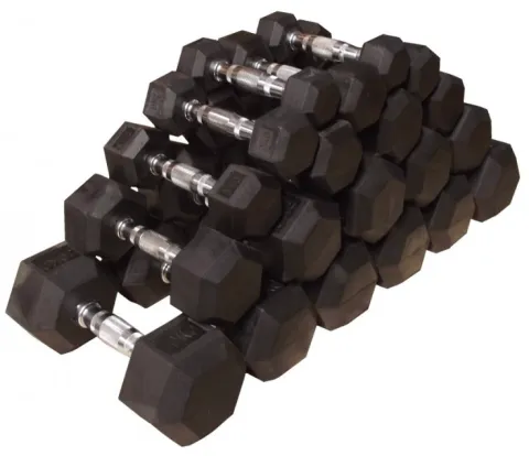 IFS Hex Rubber Dumbell Set No Rack (1-10kg)