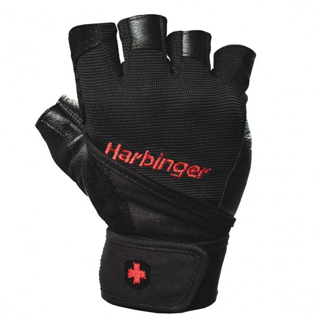 Harbinger Pro Wrist Wrap Gloves Black Medium