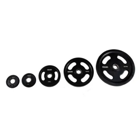 Sidea 5 Kg Symmetrical Grip Rubber Coated Weight Plate 50mm - Black (Single)
