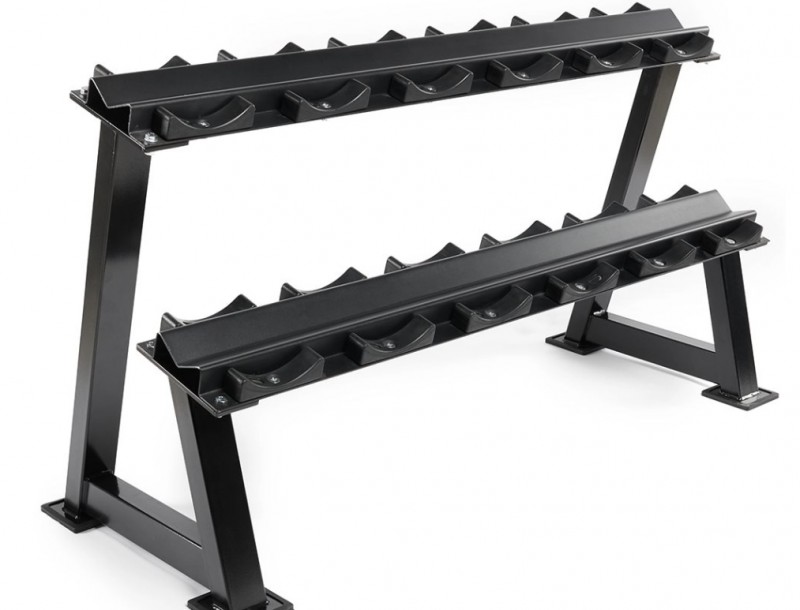 IFS Dumbbell Rack With StorageTrays - Modularly Expandable-KH Shelf 144 cm Black With Half Shells