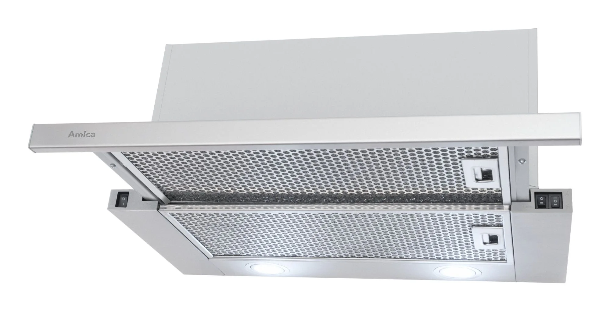Amica OTP6241I Telescopic Cooker Hood – 60 cm Stainless Steel Extractor, 475 m³/h Airflow