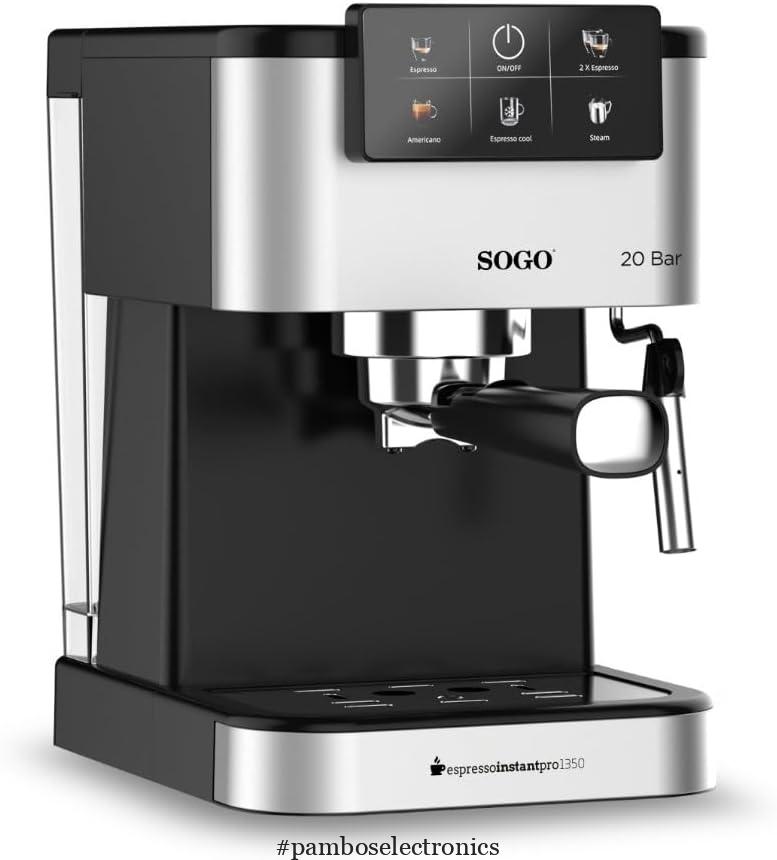 Sogo 20 Bar Espresso Maker (SS-5668, 1350W)