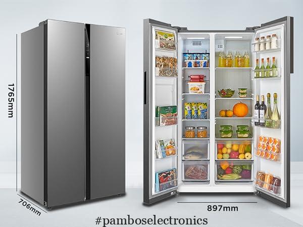 Midea 530L Silver Side-by-Side Refrigerator (MERS530FGE02)