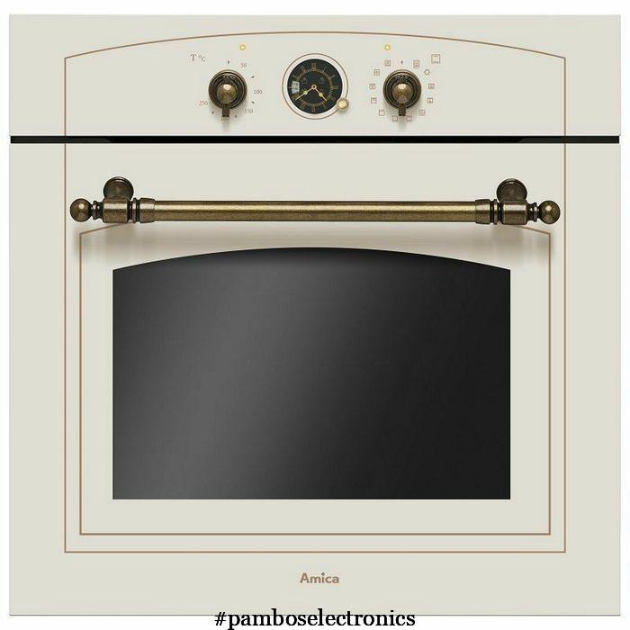 Amica 1197.3EETRDQCI Retro Style Integrated Oven | Cream & Gold Accents