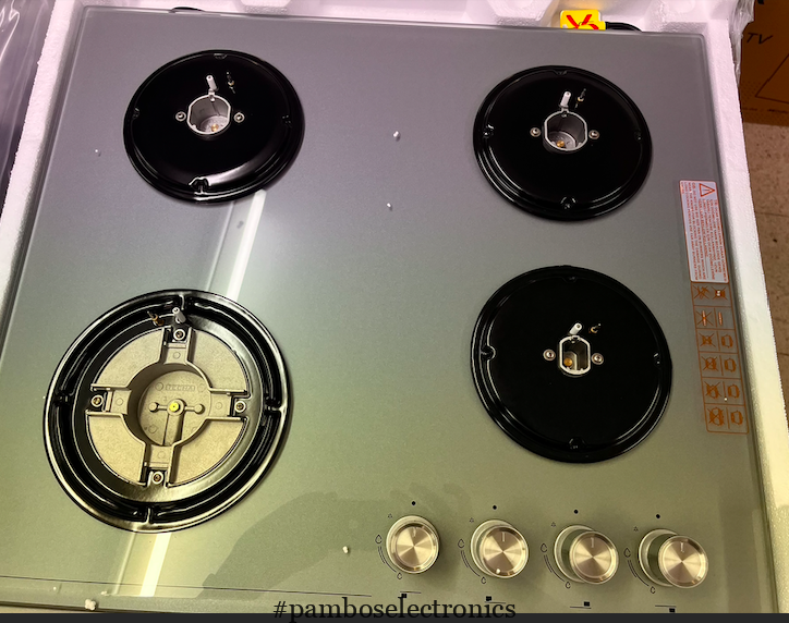 Rowa 4-Zone Crystal Gas Hob (RW604-GRY-CLSS)