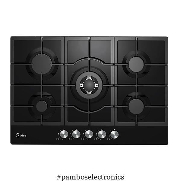 Midea MG75095TGB-75GQ095 75cm Glass Gas Hob – 5 Zones