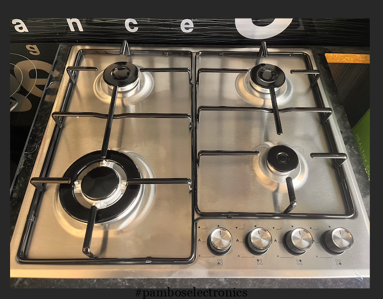 Rowa RW 604 4-Zone Gas Hob with Wok Burner – Stainless Steel