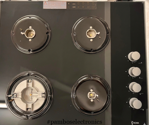 Rowa 4-Zone Black Gas Hob (RW604-T-BLK-GLS)