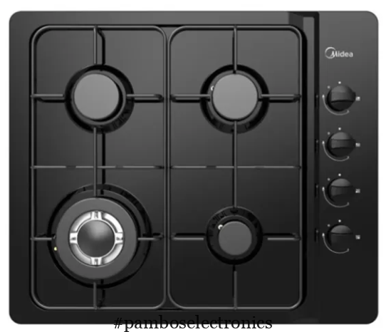 Midea MG60EL403MT2B-CY Built-In Gas Hob – Black Stainless Steel