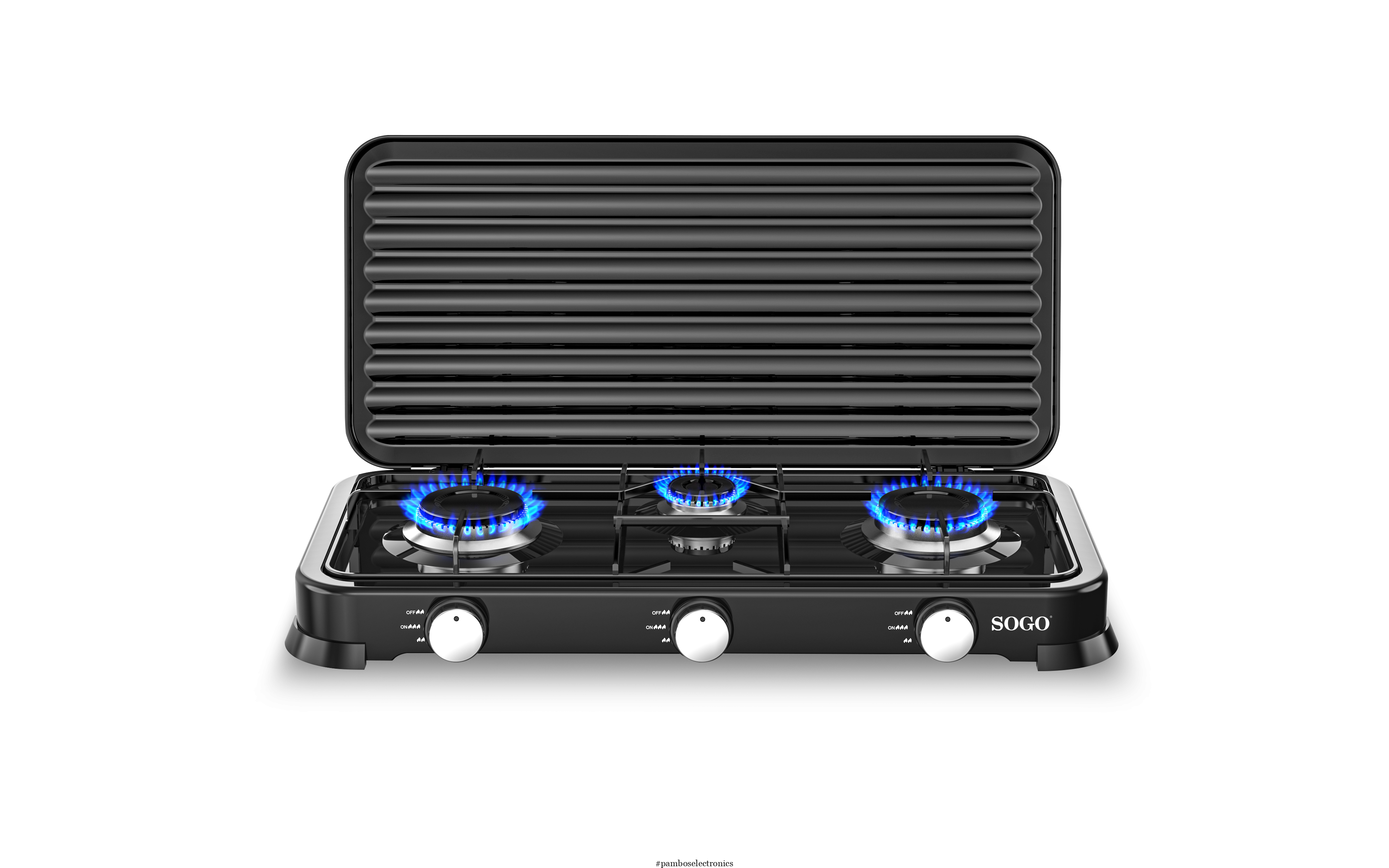 Sogo SS-10237 3-Burner Gas Stove – Black