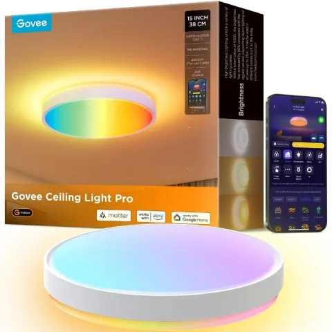 Govee Lamp Ceiling Smart LED 15inch Round Light RGBICWW + RGBICWW H60A6C01