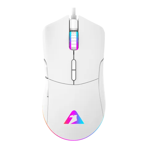 Armaggeddon Gaming Mouse Wired 12000CPI Silent , HUANO Switches FALCON V STEALTH White