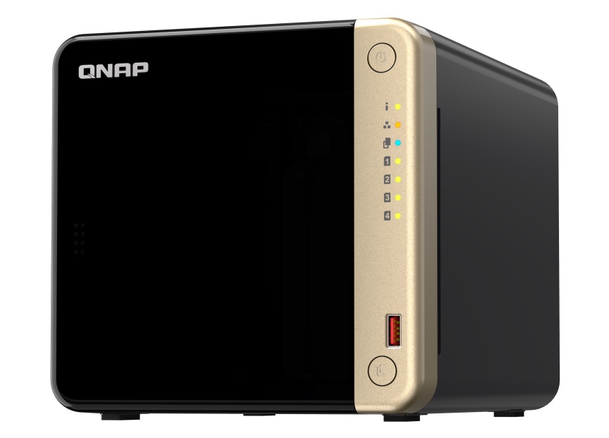 QNAP NAS 4-Bay Tower Intel Quad-Core, 8GB RAM, PCIe Slot, HDMI, SSD Caching & Dual 2.5GbE Ports TS-464