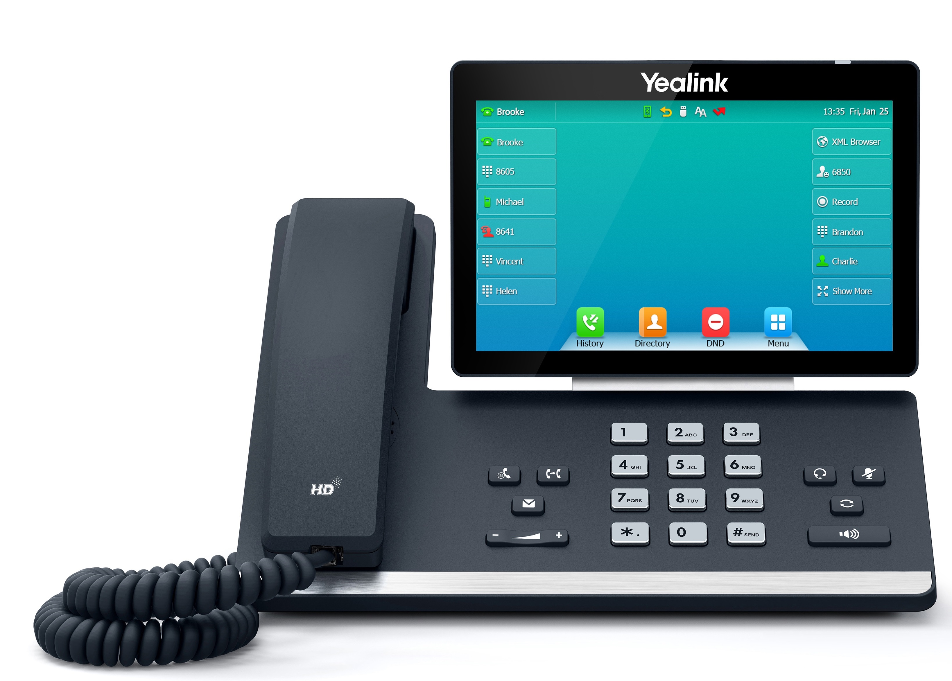 Yealink IP Phone Desktop PoE 7” Gigabit, Color Touch Screen, USB, Expansion, Bluetooth & Wi-Fi T57W