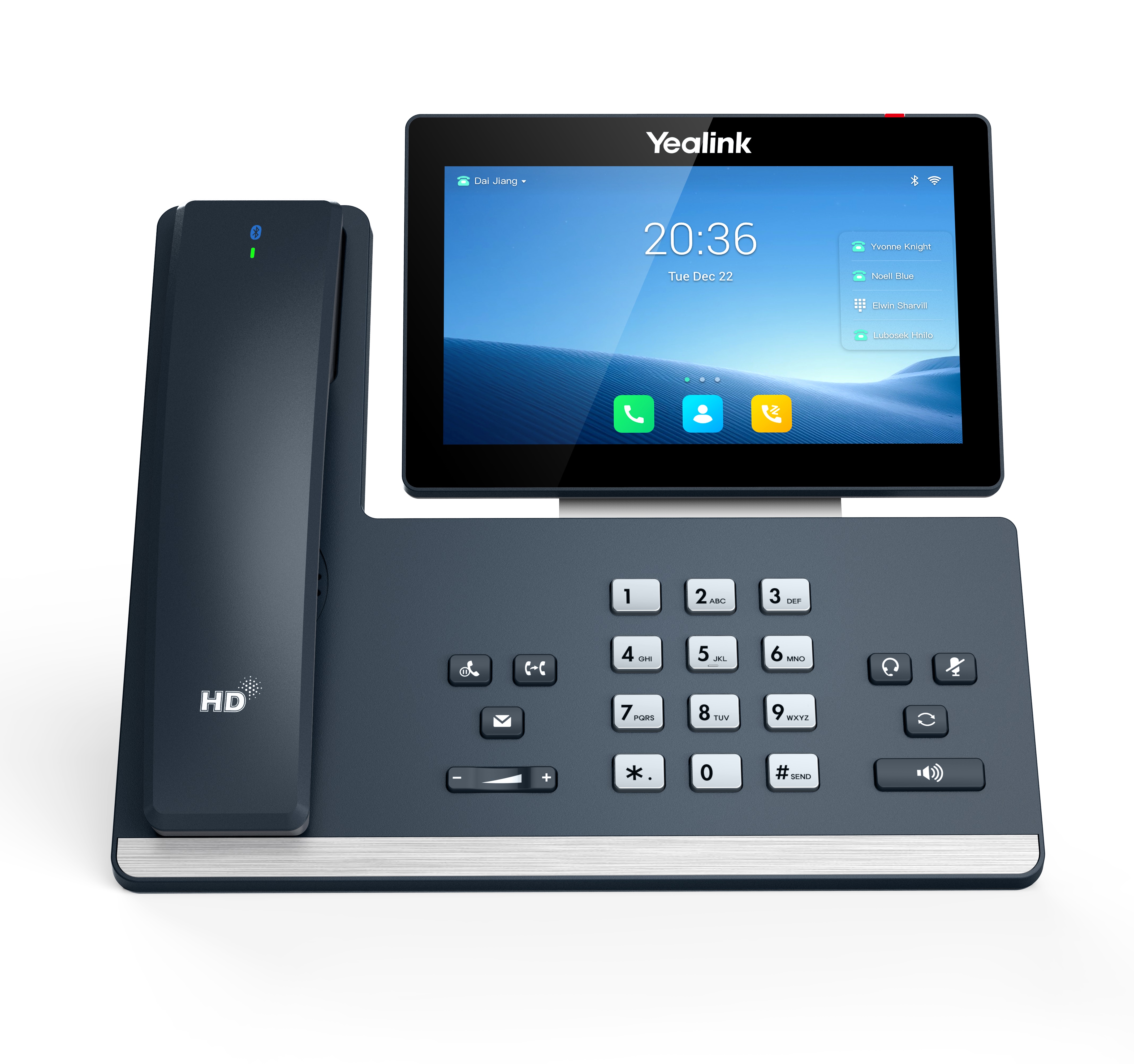 Yealink IP Phone Desktop PoE 7” Gigabit, Android, Color TouchScreen, Cordless Handset, Expansion, B/T & Wi-Fi T58W Pro