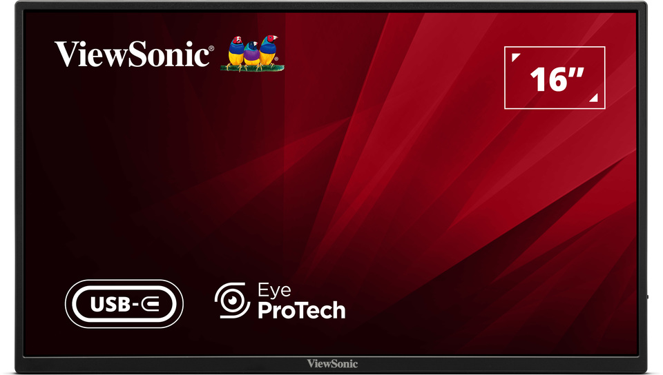 Viewsonic Monitor Portable 16″ Full-HD with USB-C/HDMI, PD, Foldable Stand & Protective Sleeve VA1650