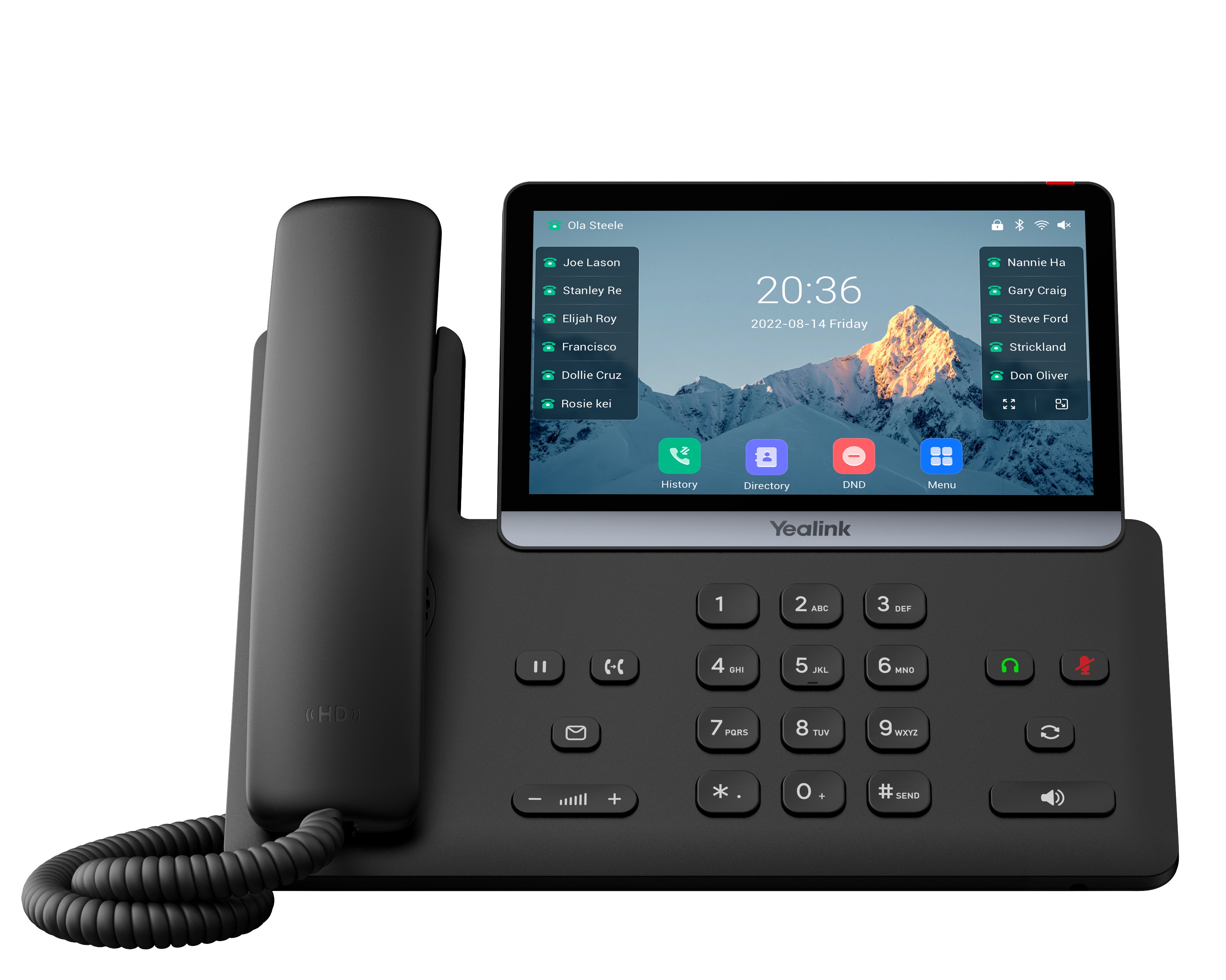 Yealink IP Phone Desktop PoE 7” Gigabit, USB, Expansion, Color TouchScreen SIP-T77U