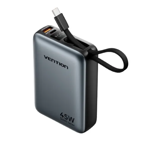 Vention Powerbank 20000mAh 45W 2xUSBC 1xUSBA + Built-in USBC Cable FHGH0-TY
