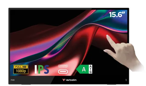 Verbatim Monitor Portable Touch 15.6″ Full-HD USB-C LIGHT Series