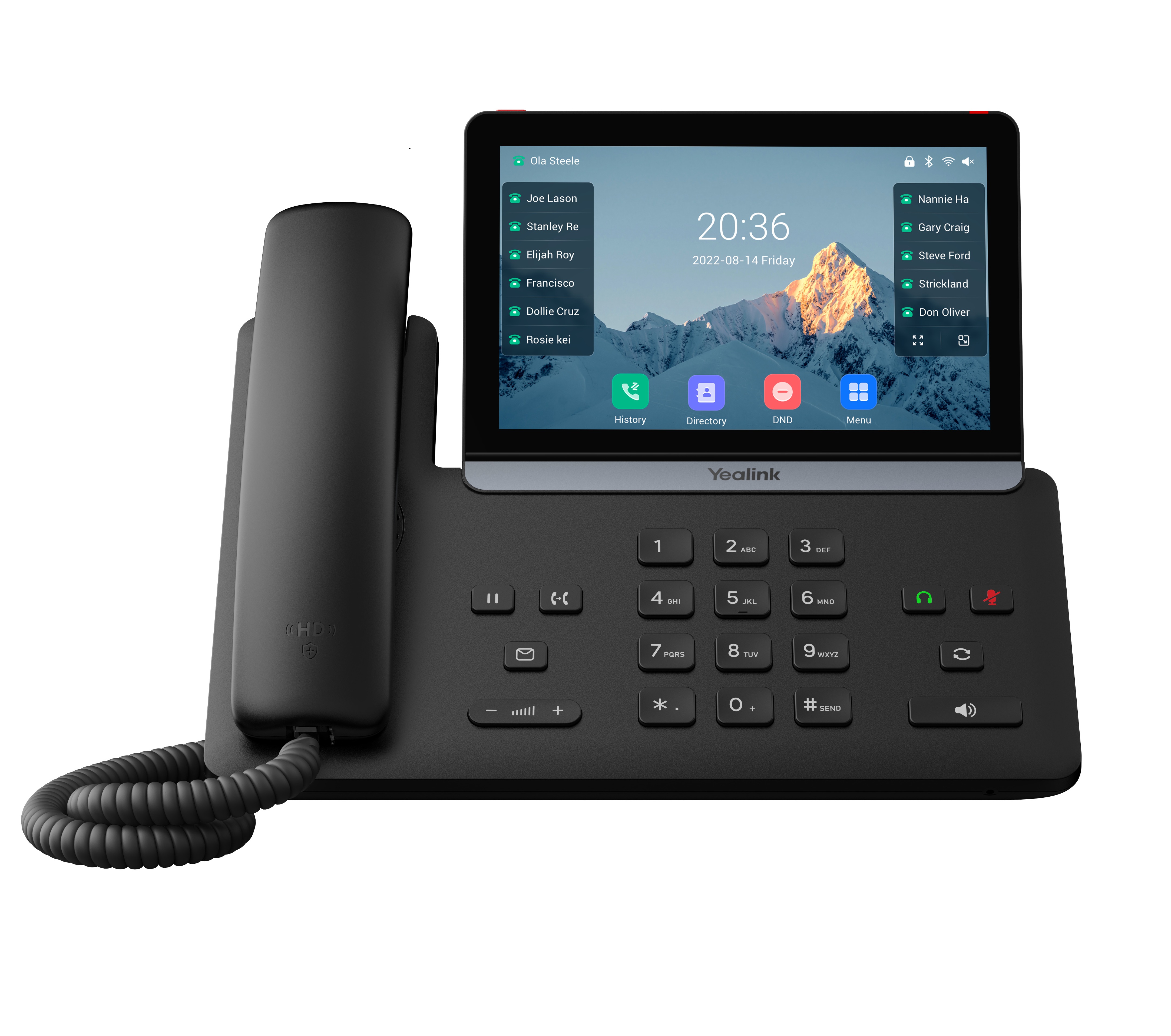 Yealink IP Phone Desktop PoE 7” Gigabit, Color Touch Screen, USB, Expansion, Bluetooth & Wi-Fi T87W