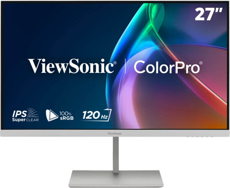 Viewsonic Monitor VP 27” 2K QHD IPS 120Hz Full Ergonomic USB Hub HDMI USB-C PD VP2766-2K White
