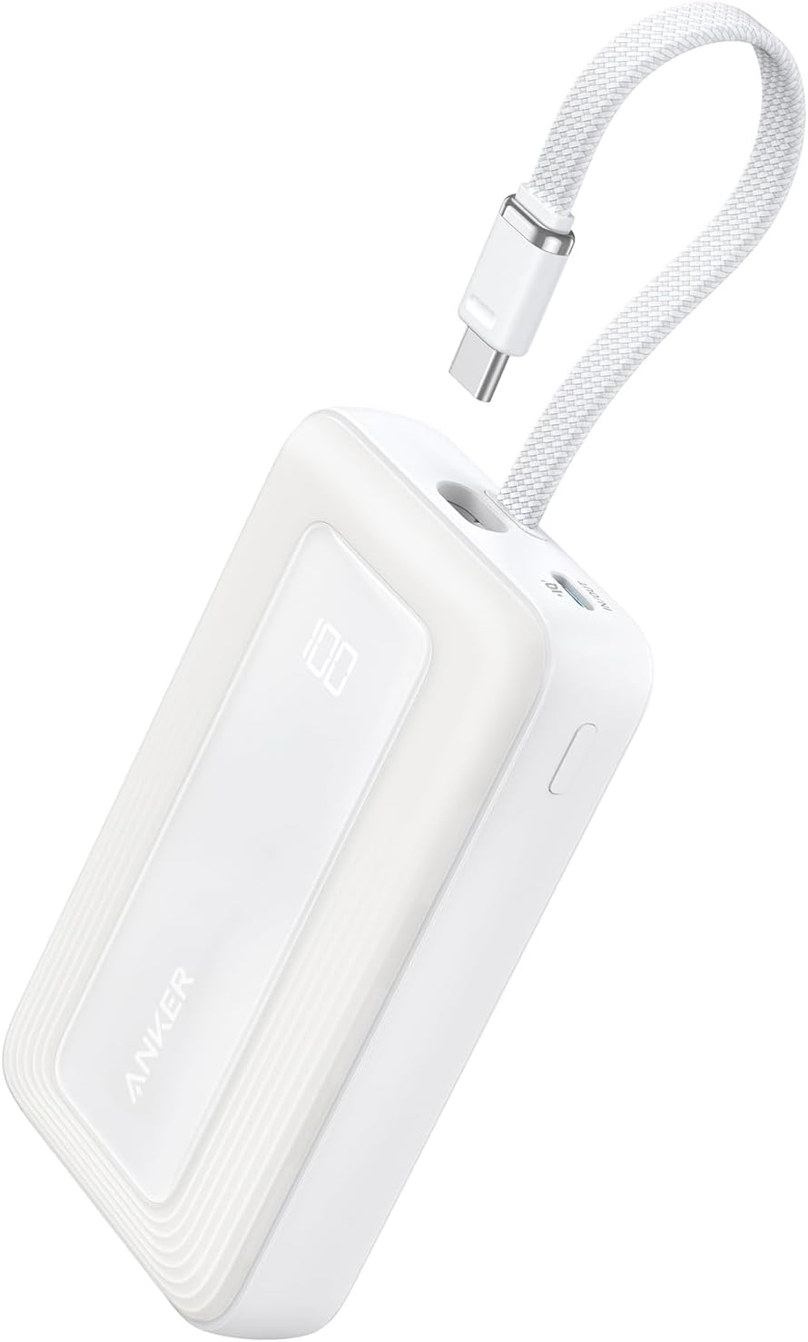 Anker Mobile Powerbank 10000 30W Built-In USB-C Cable White