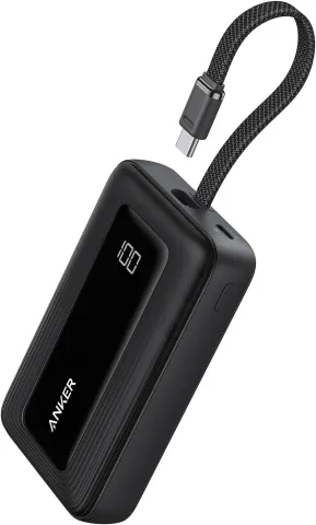 Anker Mobile Powerbank 10000 30W Built-In USB-C Cable Black
